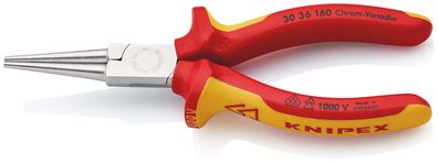 KNIPEX Langbeckzange 160 mm verchromt isoliert mit Mehrkomponenten-Hüllen, VDE-geprüf