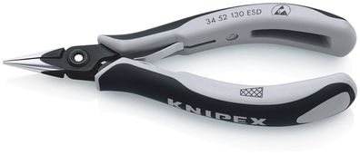 KNIPEX Pr?zisions-Elektronik-Greifzange ESD 130 mm br?niert mit Mehrkomponenten-H?lle