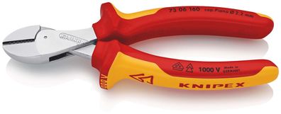 KNIPEX X-Cut® Kompakt-Seitenschneider hochübersetzt 160 mm verchromt isoliert mit Meh