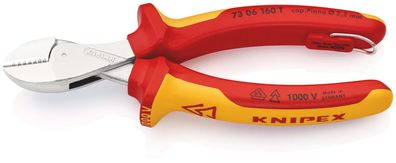 KNIPEX X-Cut® Kompakt-Seitenschneider 160 mm verchromt isoliert mit Mehrkomponenten-H