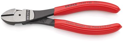KNIPEX Kraft-Seitenschneider 160 mm schwarz atramentiert mit Kunststoff ?berzogen pol