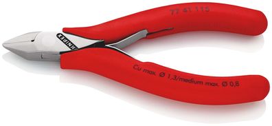 KNIPEX Elektronik-Seitenschneider 115 mm mit Mehrkomponenten-Hüllen spiegelpoliert SB