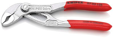 KNIPEX Cobra® Hightech-Wasserpumpenzange 125 mm verchromt mit rutschhemmendem Kunstst