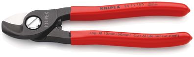 KNIPEX Kabelschere mit ?ffnungsfeder 165 mm verchromt isoliert mit Mehrkomponenten-H?