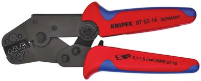 KNIPEX Crimpzange kurze Bauform 195 mm br?niert mit Mehrkomponenten-H?llen br?niert