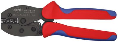 KNIPEX PreciForce® Crimpzange 220 mm brüniert mit Mehrkomponenten-Hüllen SB-Karte/Bli