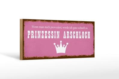 Holzschild Spruch 27x10 cm Ich zu Prinzessin Arschloch Deko Schild wooden sign