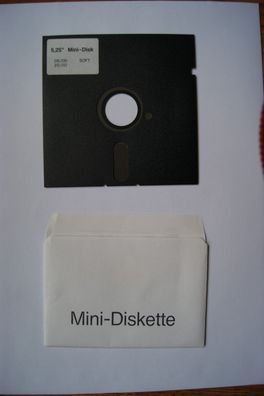 eine gebrauchte 5,25" Mini-Disk - DS/ DD Soft 2S/2D