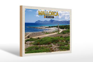 Holzschild Reise 30x20 cm Mallorca Spanien Son Serra de Marina Meer wooden sign