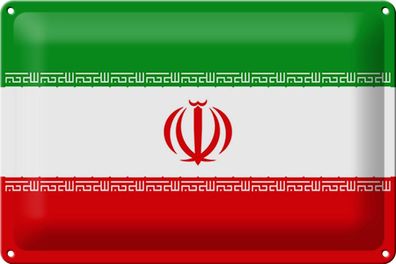 Blechschild Flagge Iran 30x20 cm Flag of iran Deko Schild tin sign
