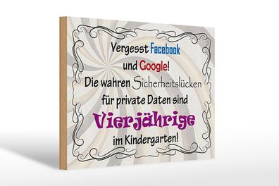 Holzschild Spruch 30x20 cm Vergesst facebook und google Deko Schild wooden sign