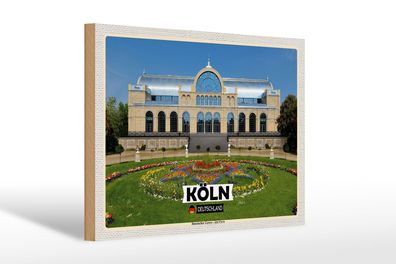 Holzschild Städte Köln Botanischer Garten Alte Flora 30x20cm Schild wooden sign