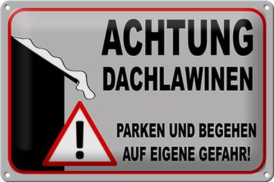 Blechschild Hinweis 30x20 cm Achtung Dachlawinen Gefahr Deko Schild tin sign