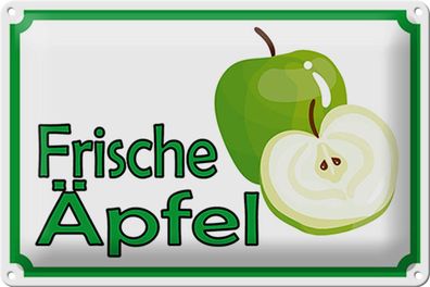Blechschild Hinweis 30x20 cm frische Äpfel Verkauf Hofladen Deko Schild tin sign