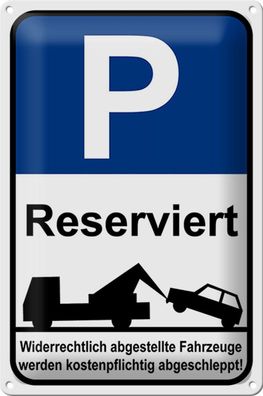 Blechschild Parken 20x30 cm Parkplatzschild P reserviert Deko Schild tin sign