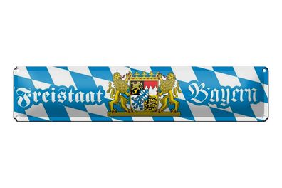 Blechschild Bayern 46x10 cm Freistaat Bayern Metall Deko Schild tin sign