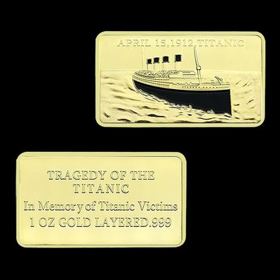 Wunderschöner Titanic Barren vergoldet (Med500)