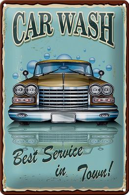 Blechschild Car Wash 20x30 cm best service in town vintage Deko Schild tin sign