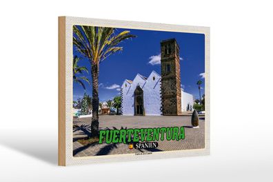 Holzschild Reise 30x20 cm Fuerteventura Spanien Centro Arte Canario wooden sign