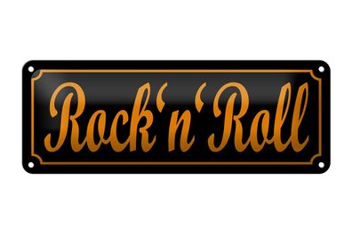 Blechschild Rock'n'Roll 27x10 cm Tanz Musik 50-er-Jahre Deko Schild tin sign