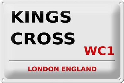 Blechschild London 30x20 cm England Kings Cross WC1 Metall Deko Schild tin sign