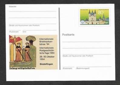 Ganzsache BRD Sonderpostkarte Briefmarkenbörse Sindelfingen 94 postfrisch Pso 36