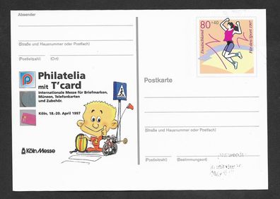 Ganzsache BRD Sonderpostkarte Philatelia mit T´Card Köln postfrisch Pso 45