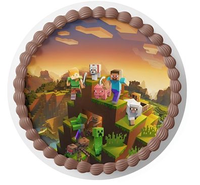 Essbar Minecraft Kuchen Party Tortenaufleger Torte Tortenbild Fototorte Zuckerbild