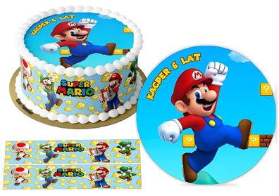 Essbar Super Mario Luigi Prinzessin Torte Tortenbild Fototorte Zuckerbild Geburstag 9