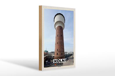 Holzschild Städte Köln Wasserturm Bauwerk 20x30 cm Geschenk Schild wooden sign
