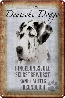 Blechschild Spruch 20x30 cm Deutsche Dogge Hund Geschenk Deko Schild tin sign