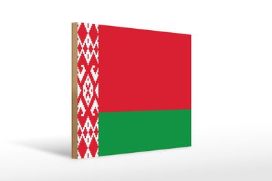 Holzschild Flagge Weißrussland 40x30 cm Flag of Belarus Deko Schild wooden sign