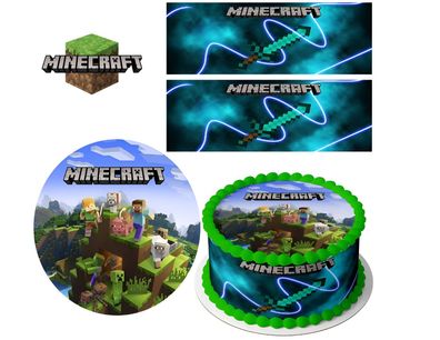 Essbar Minecraft Pixel TNT Tortenaufleger Torte Tortenbild Fototorte Zuckerbild 23