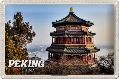Blechschild Reise 30x20cm Peking China Kaiserlicher Sommerpalast tin sign