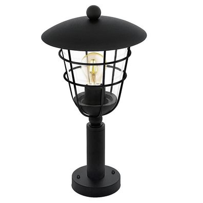 EGLO Sockelleuchte "Pulfero" IP44 E27 Stahl verzinkt schwarz 41x22x22cm 94835