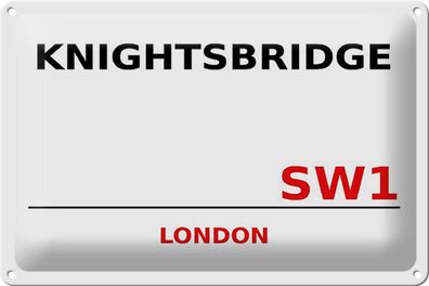 Blechschild London 30x20 cm Knightsbridge SW1 Metall Deko Schild tin sign