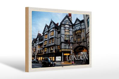 Holzschild Städte Soho London United Kingdom 30x20 cm Deko Schild wooden sign
