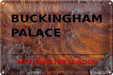 Blechschild London 30x20 cm Street Buckingham Palace Rost Deko Schild tin sign