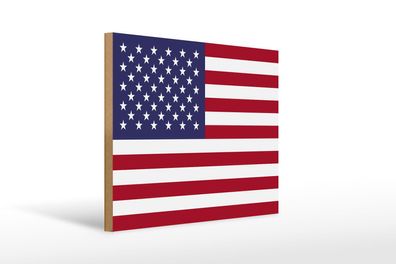 Holzschild Flagge Vereinigte Staaten 40x30 cm United States Schild wooden sign