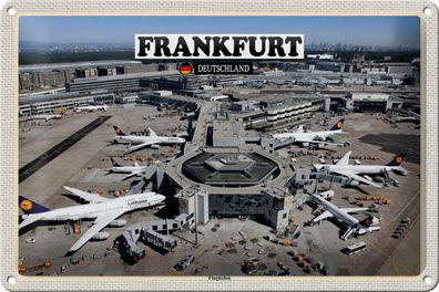 Blechschild Städte Frankfurt Flughafen Airport 30x20 cm Deko Schild tin sign
