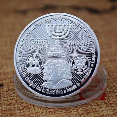 Donald Trump Medaille King Cyrus Jewish Temple Jerusalem Israel (MED700)