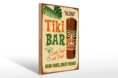 Holzschild Alkohol 30x40 cm Tiki Bar Aloha Exotic Food Deko Schild wooden sign