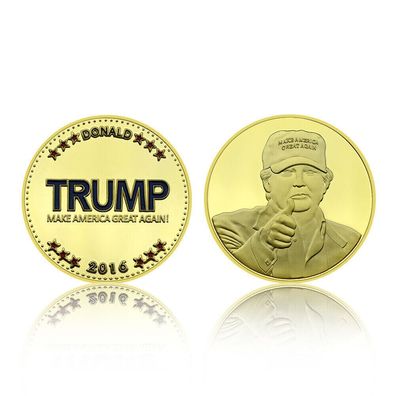 2016 Donald Trump Medaille Amerika vergoldet mit Farbe (MED707)