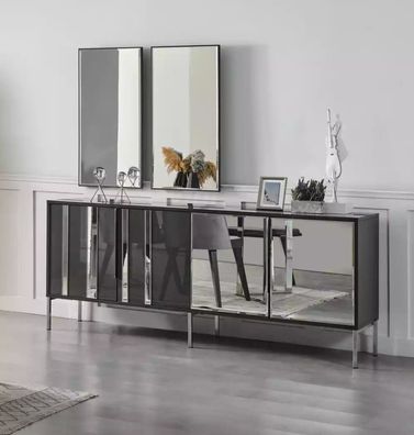 Sideboard mit Spiegel Holz Möbel Luxus Stil Modern 2tlg Garnitur Neu
