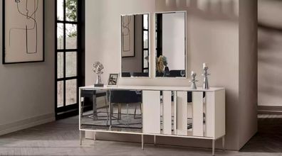 Luxus Sideboard mit Spiegel Weiß Kommode Modern Möbel Design Set Neu