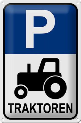 Blechschild Parken 20x30 cm Parkplatz Traktor Metall Deko Schild tin sign