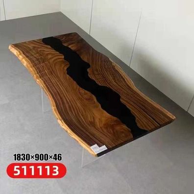 Table Epoxidharz Esstisch Echtes Holz Massiv Tische 183x90 Flusstisch