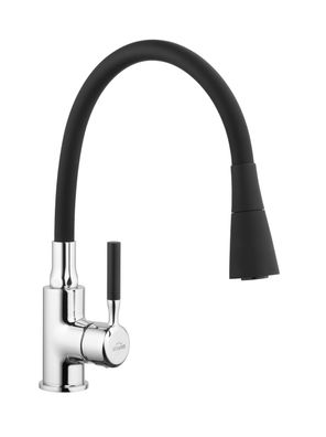 Küchenarmatur Wasserhahn POGO Küchenmischer mit flexiblen Auslauf Küche Schwarz