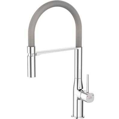 Küchenarmatur Wasserhahn POLA Küchenmischer mit Magnetgriff für Küche in Silber-Grau