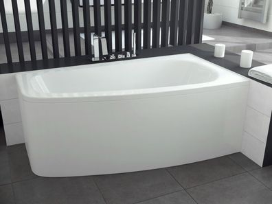 Badewanne Eckwanne Acryl LUNA 150x80 Rechts Weiß | Ablauf & Füße GRATIS !
